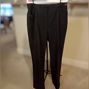 Black Barisal Dress Pant Sequin Trim Straight Boot Cut